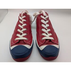 Pro-Keds Royal Lo Red Leather Low Top Sneakers Navy Blue Toe Men's Size 10 Retro